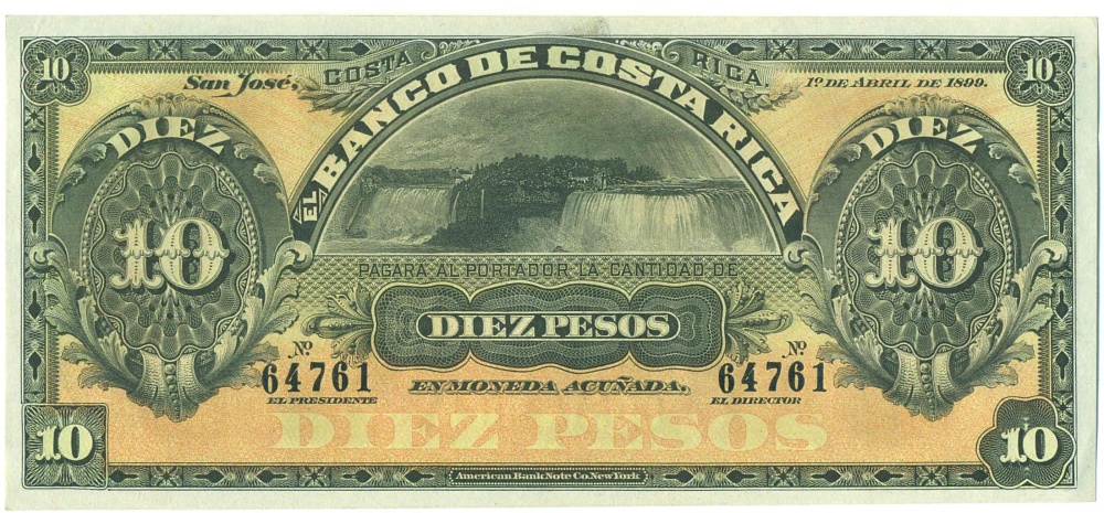 10 песо 1899 года Коста-Рика — Фото №1