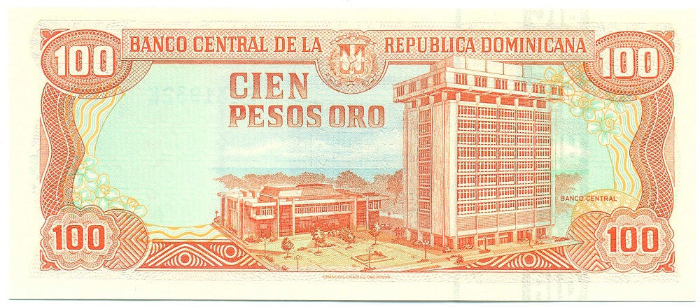 100 песо 1998 года Доминиканская республика — Фото №2