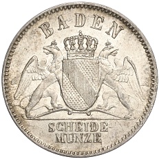 3 крейцера 1870 года Баден — Фото №2