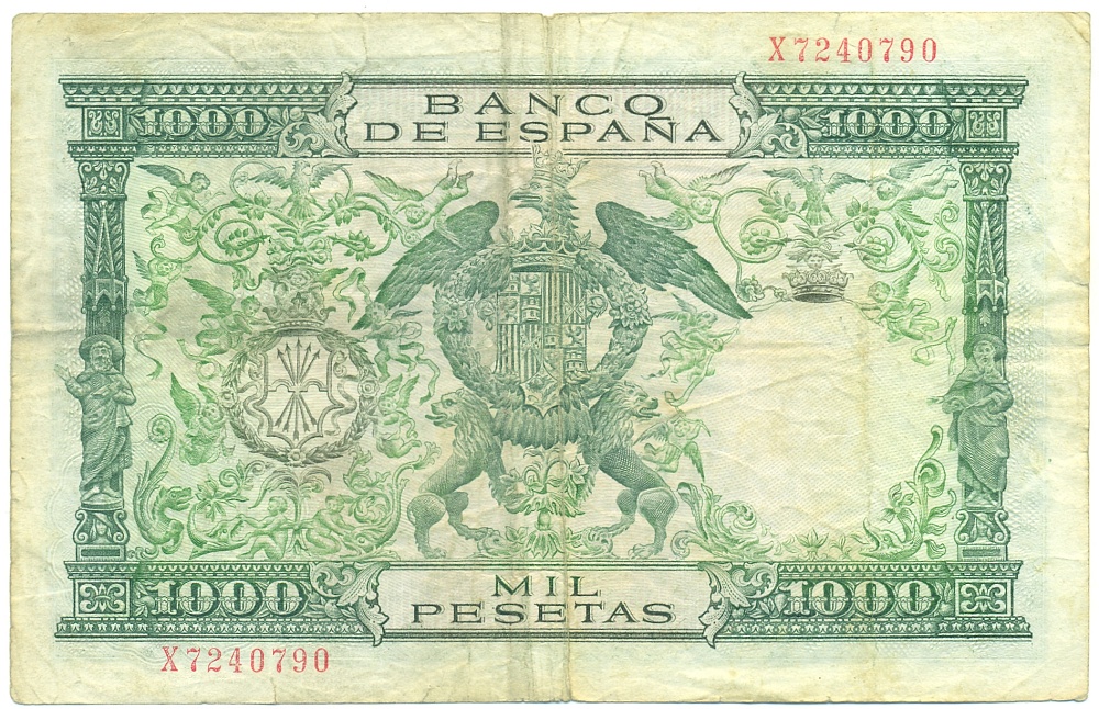 1000 песет 1957 года Испания — Фото №2