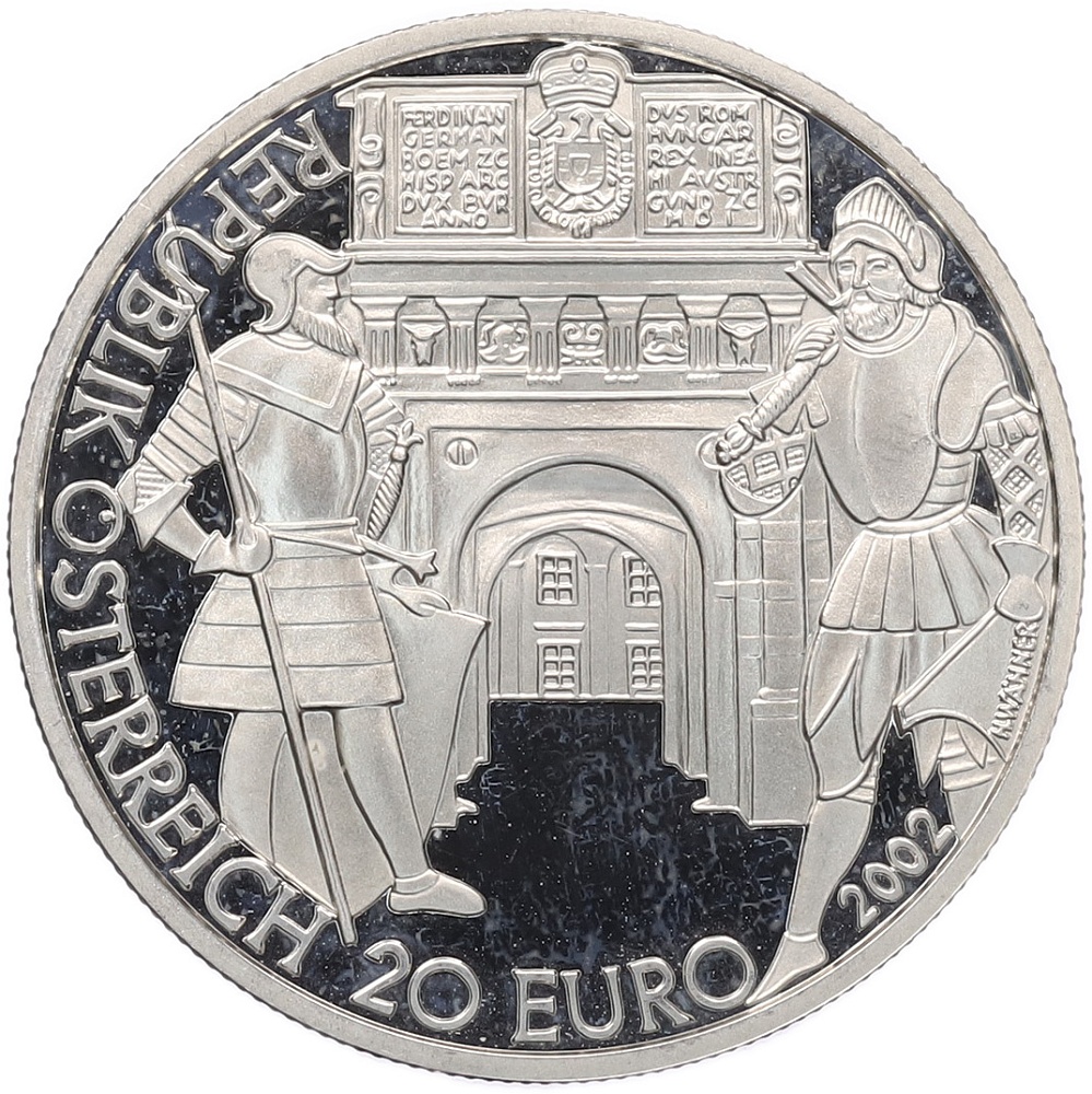 20 евро 2002 года Австрия «Фердинанд I» — Фото №2