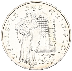 100 франков 1997 года Монако «700 лет династии Гримальди» — Фото №1