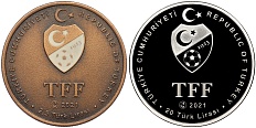 Набор из двух монет 2.5 и 20 лир 2021 года Турция «Турецкая футбольная суперлига — Футбольный клуб Бешикташ» — Фото №1