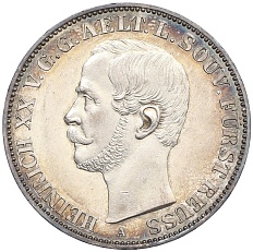 1 союзный талер 1858 года Рейсс-Гройц — Фото №1