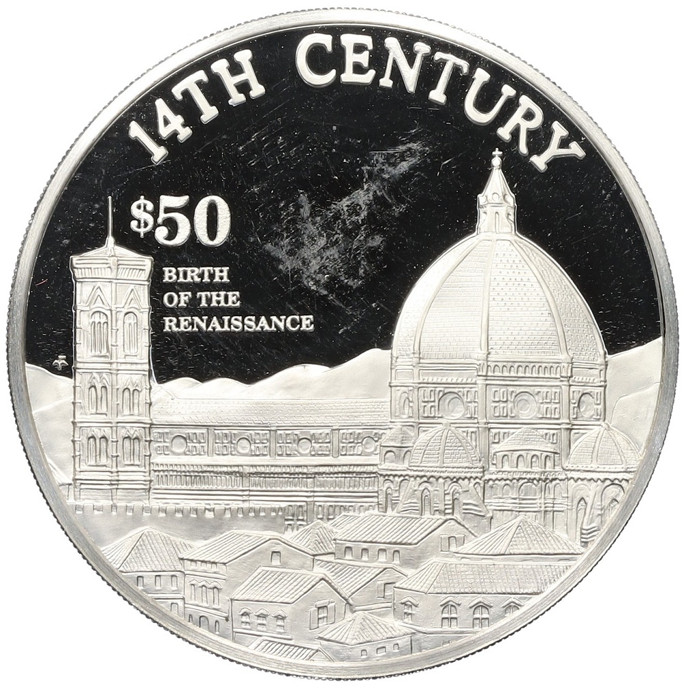 50 долларов 1997 года Острова Кука «Тысячелетие (XIV век) — Ренессанс» — Фото №1