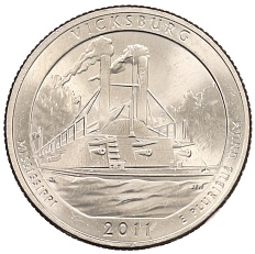1/4 доллара (25 центов) 2011 года D США «Национальные парки — №9 Национальный парк Виксбург» — Фото №1