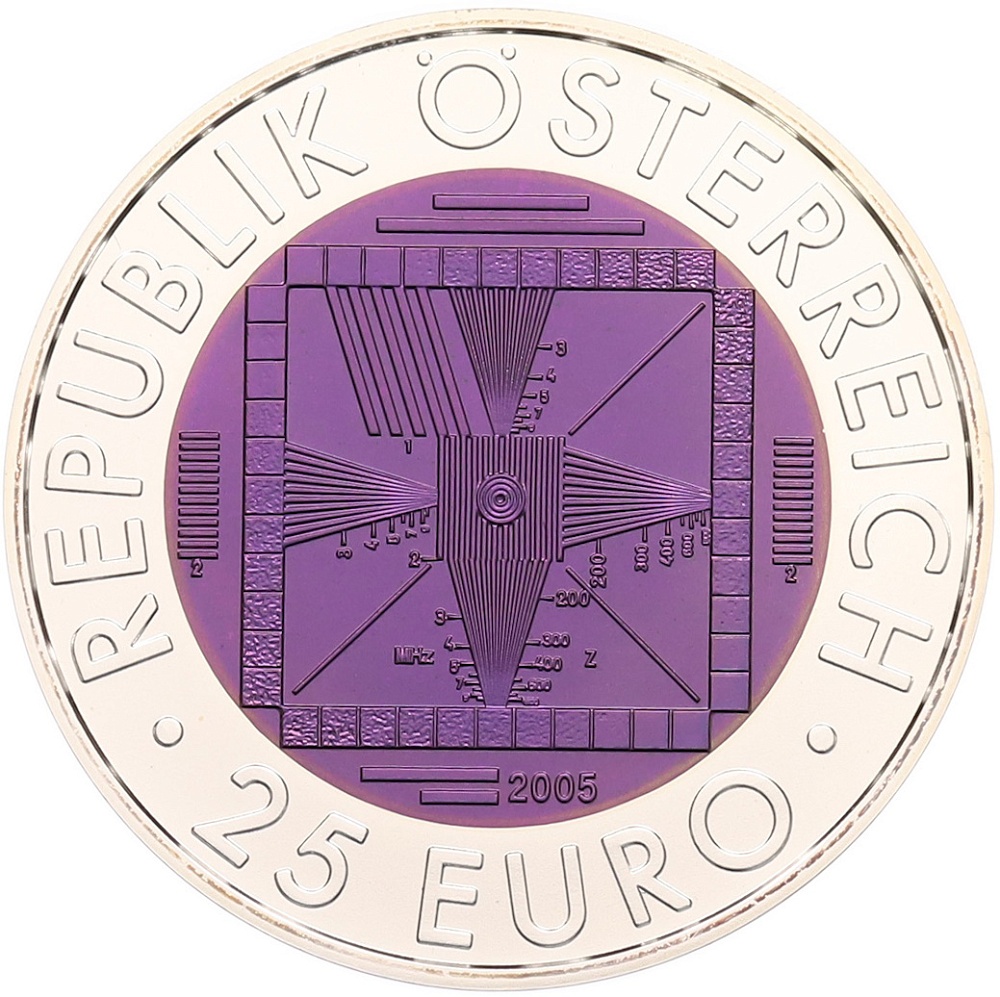 25 евро 2005 года Австрия «50 лет телевидению» — Фото №2