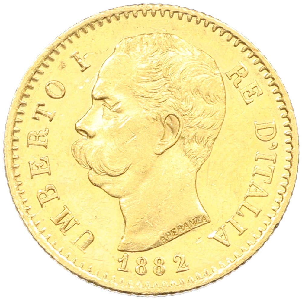 20 лир 1882 года Италия — Фото №1