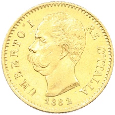 20 лир 1882 года Италия — Фото №1