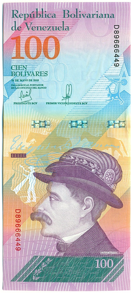 100 боливаров 2018 года Венесуэла — Фото №1