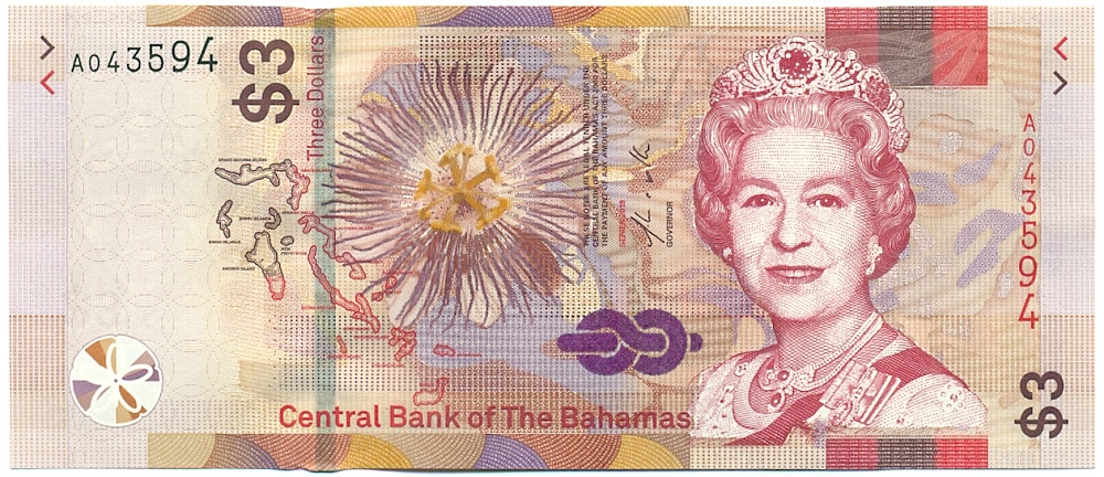 3 доллара 2019 года Багамские острова — Фото №1