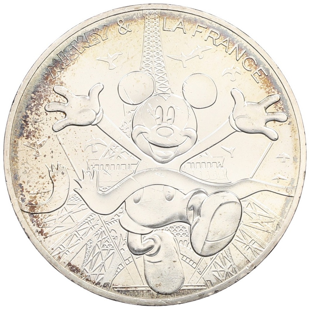 10 евро 2018 года Франция «Микки Маус и Франция — Эйфелева башня» — Фото №1