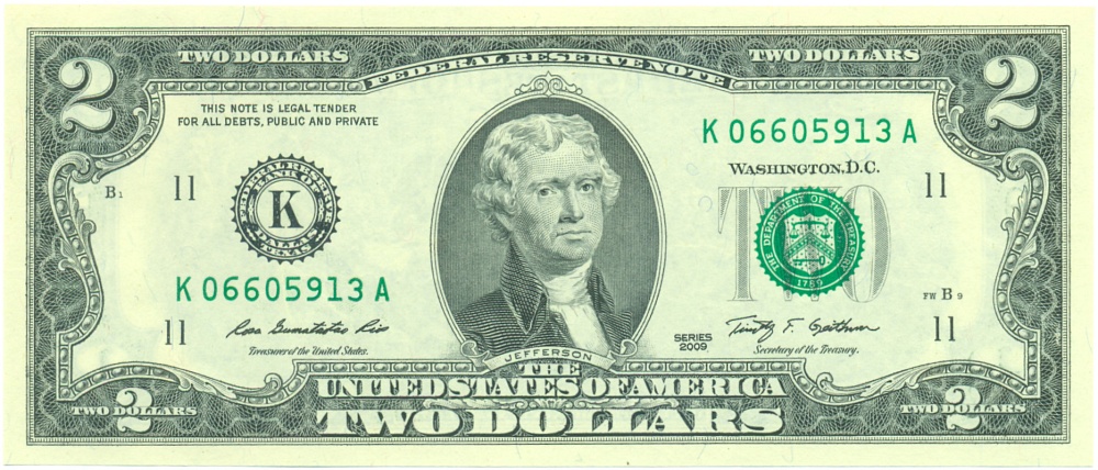 2 доллара 2009 года США — Фото №1