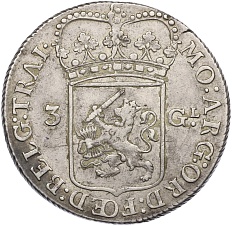 3 гульдена 1793 года Голландская республика — провинция Утрехт — Фото №2