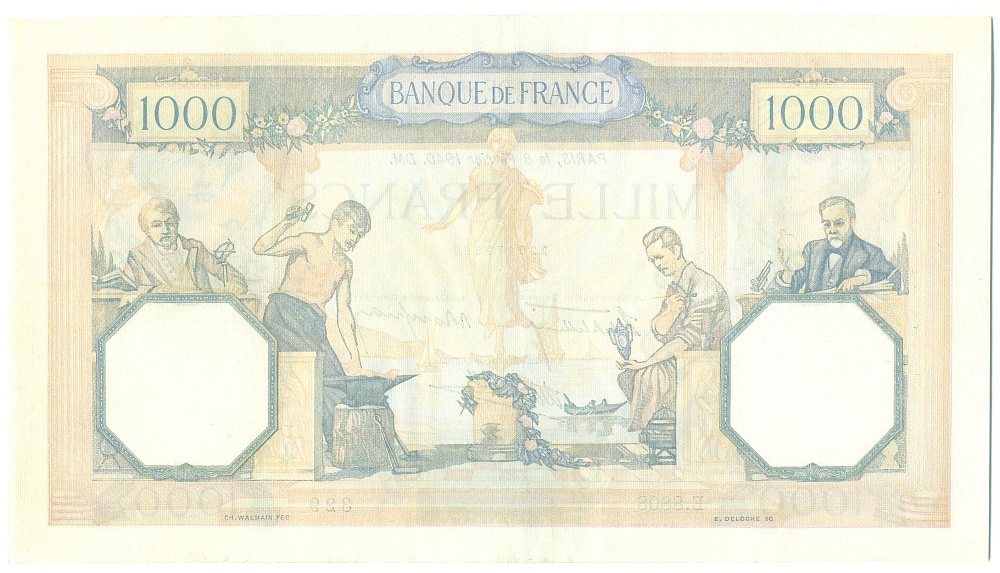 1000 франков 1940 года Франция — Фото №2