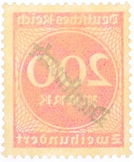 Почтовая марка 200 марок 1923 года Германия — Фото №2