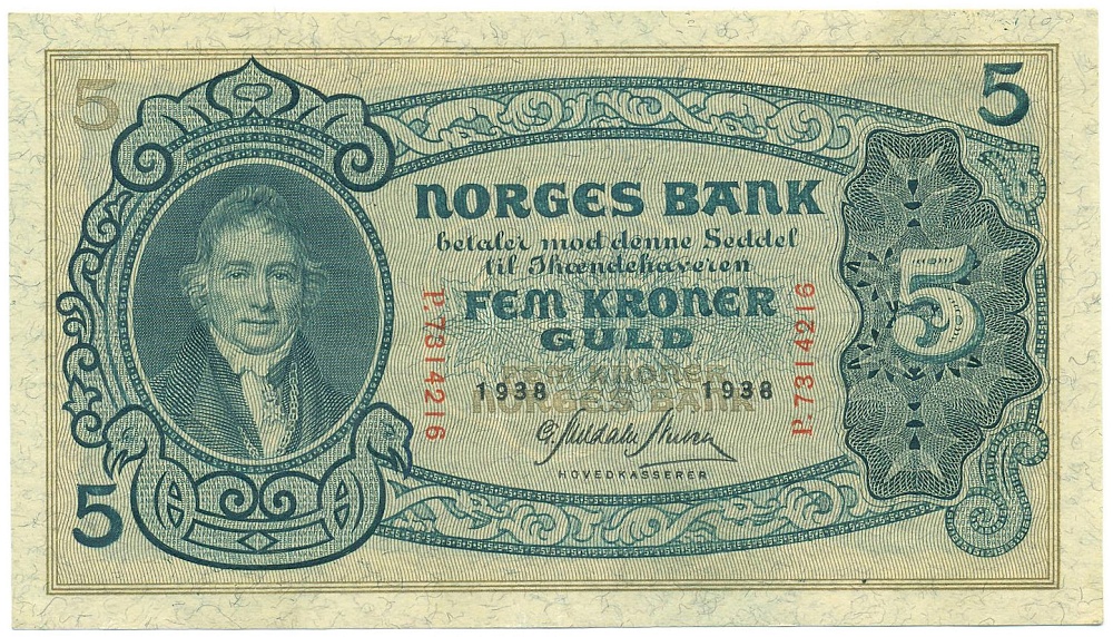 5 крон 1938 года Норвегия — Фото №1