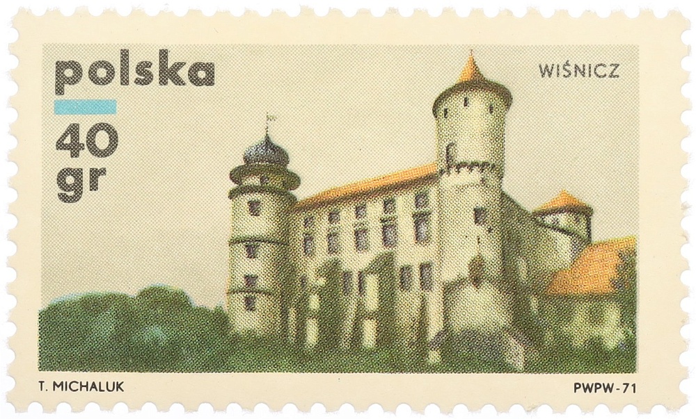 Почтовая марка 40 грошей 1971 года Польша «Польские замки» — Фото №1