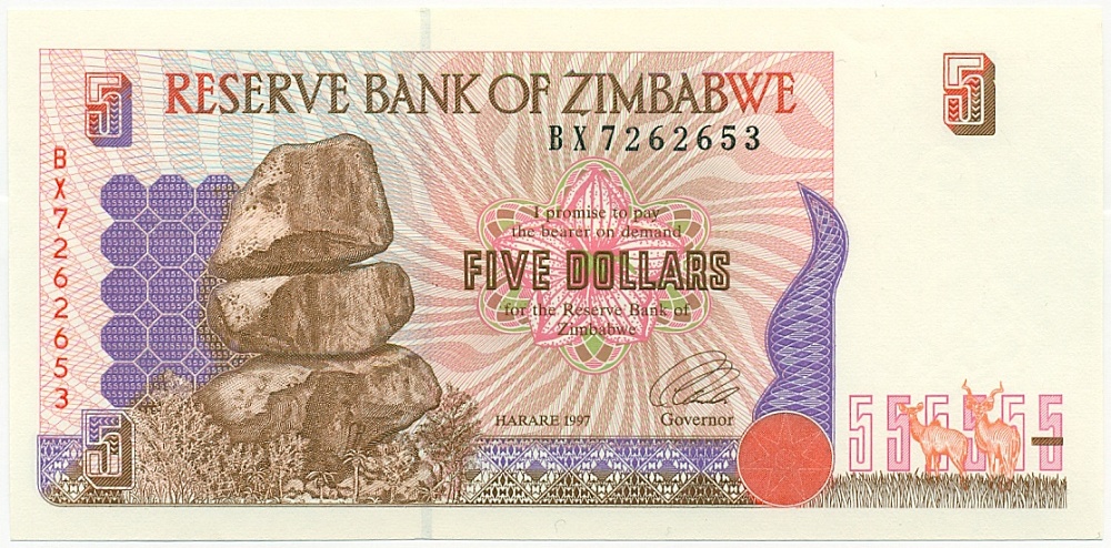 5 долларов 1997 года Зимбабве — Фото №1