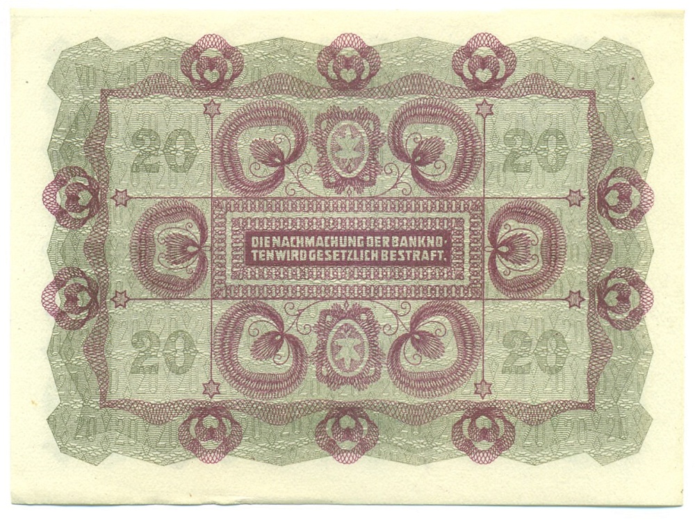 20 крон 1922 года Австрия — Фото №2