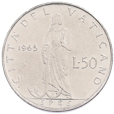 50 лир 1965 года Ватикан — Фото №1