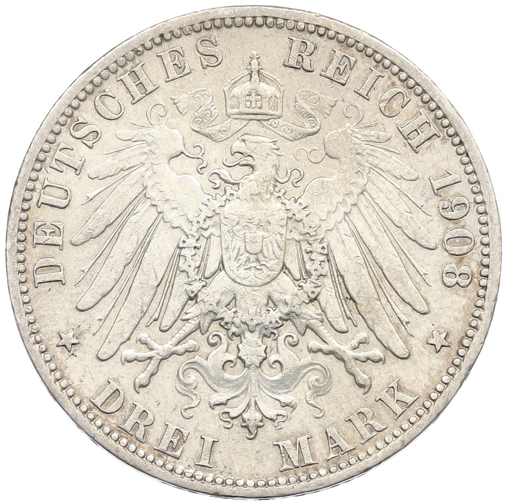 3 марки 1908 года Германия (Пруссия) — Фото №2