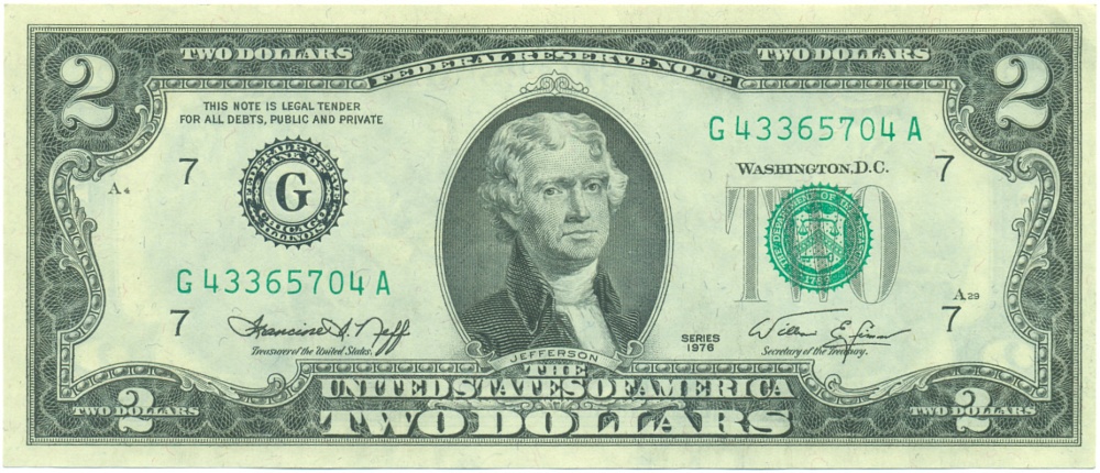 2 доллара 1976 года США — Фото №1