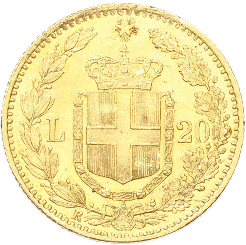 20 лир 1882 года Италия — Фото №2