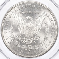 1 доллар 1881 года S США «Доллар Моргана» в слабе PCGS (MS66) — Фото №2