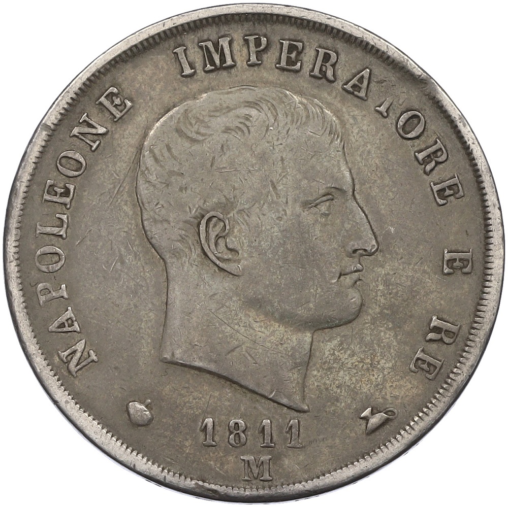 5 лир 1811 года M Наполеоновское королевство Италия — Фото №1