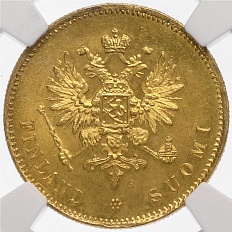 20 марок 1912 года Русская Финляндия — в слабе NGC (MS65) — Фото №2