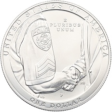 1 доллар 2021 года Р США «Национальный музей правоохранительных органов» — Фото №2