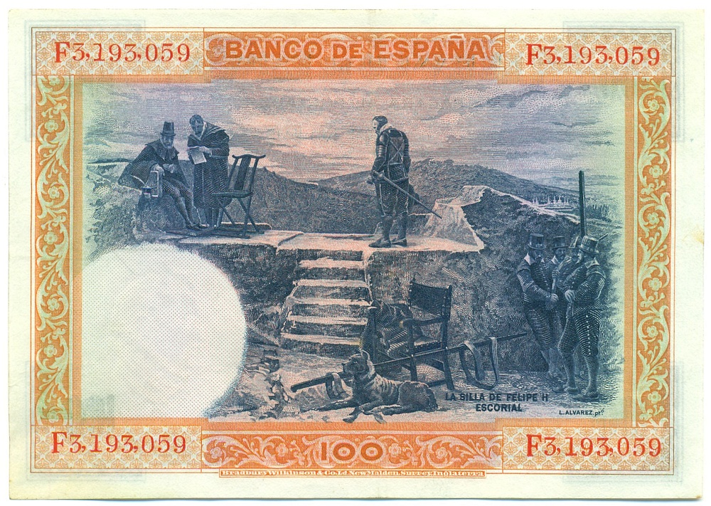 100 песет 1925 года Испания — Фото №2