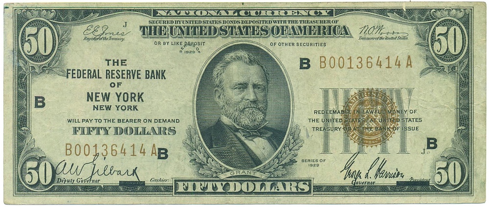 50 долларов 1929 года США (Нью-Йорк) — Фото №1