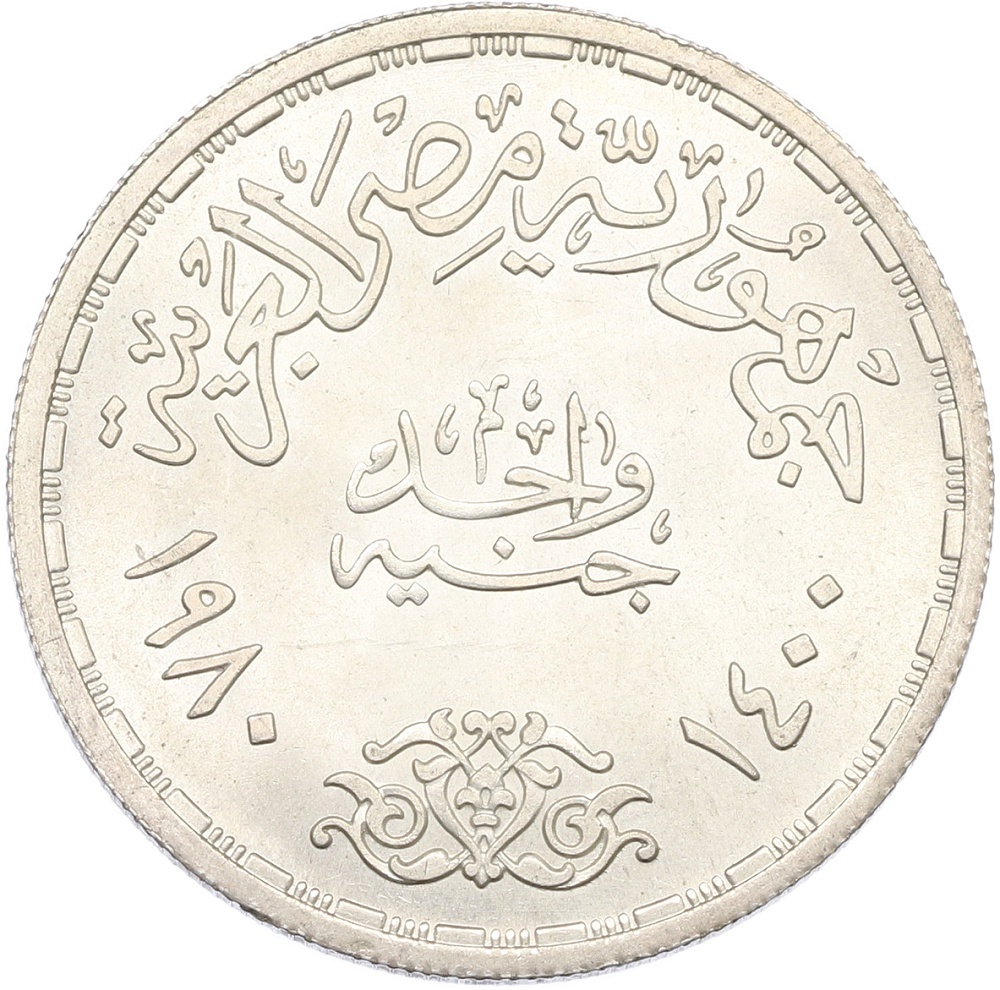 1 фунт 1980 года Египет «Египетско-израильский мирный договор» — Фото №2