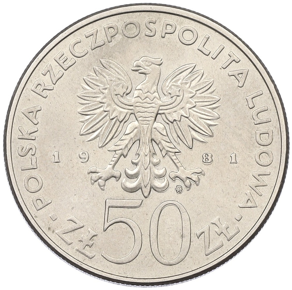 50 злотых 1981 года Польша «Военачальники Второй мировой войны — Владислав Сикорский» — Фото №2