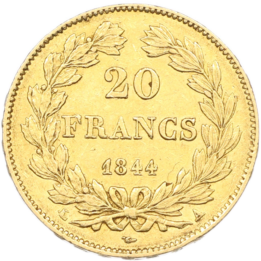 20 франков 1844 года A Франция — Фото №1