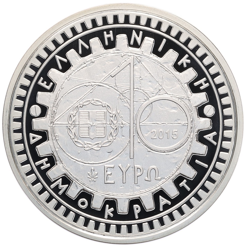 10 евро 2015 года Греция «Архимед» — Фото №2