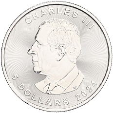 5 долларов 2024 года Канада «Кленовый лист» — Фото №2