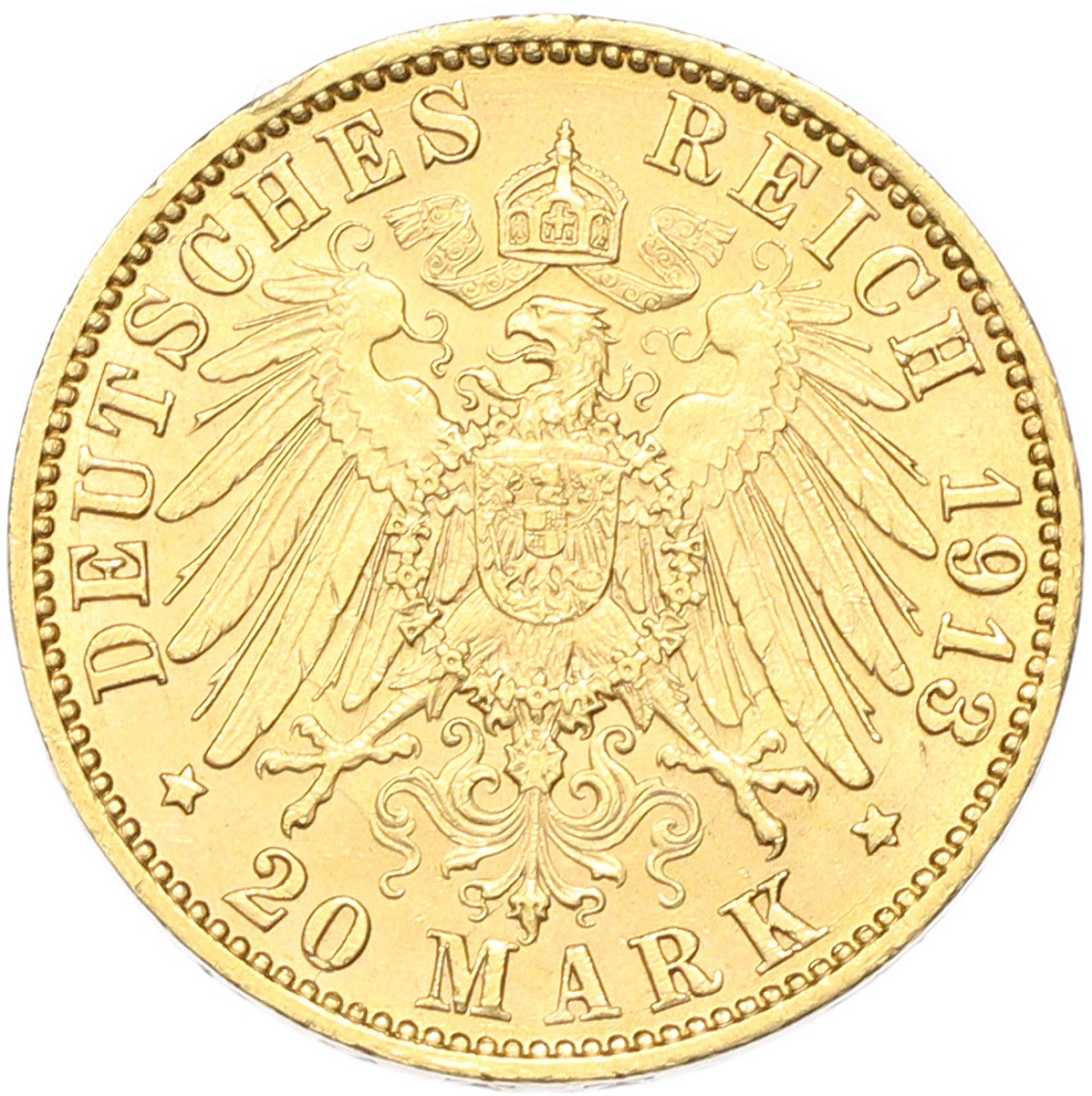 20 марок 1913 года J Германия (Гамбург) — Фото №2