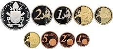 Годовой набор из 9 евромонет 2014 года Ватикан — Фото №2