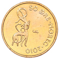 50 эре 2010 года Норвегия — Фото №1