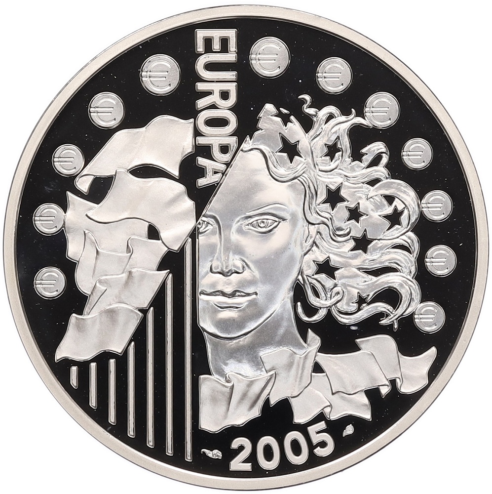 1 1/2 евро 2005 года Франция «50 лет Европейскому флагу» — Фото №2