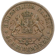 1 крейцер 1860 года Нассау — Фото №2
