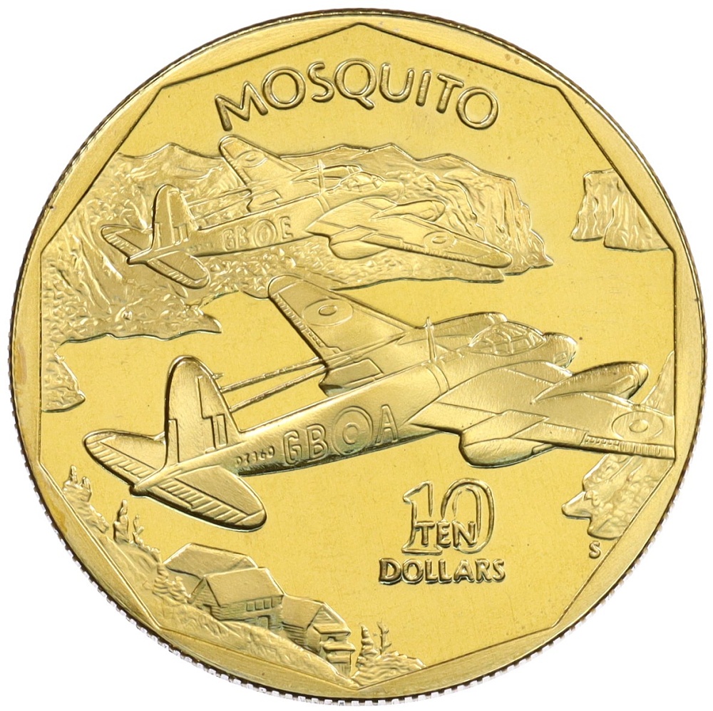 10 долларов 1991 года Маршалловы Острова «Самолеты Второй Мировой войны — De Havilland Mosquito» — Фото №1