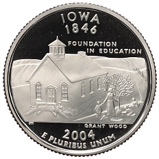 1/4 доллара (25 центов) 2004 года S США «Штаты и территории — Айова» — Фото №1