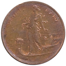1 чентезимо 1916 года Италия — Фото №1