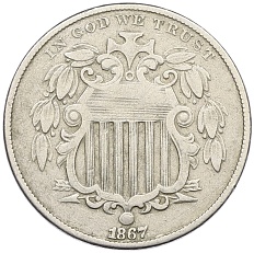 5 центов 1867 года США — Фото №1