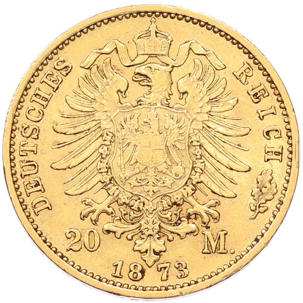 20 марок 1873 года A Германия (Пруссия) — Фото №2
