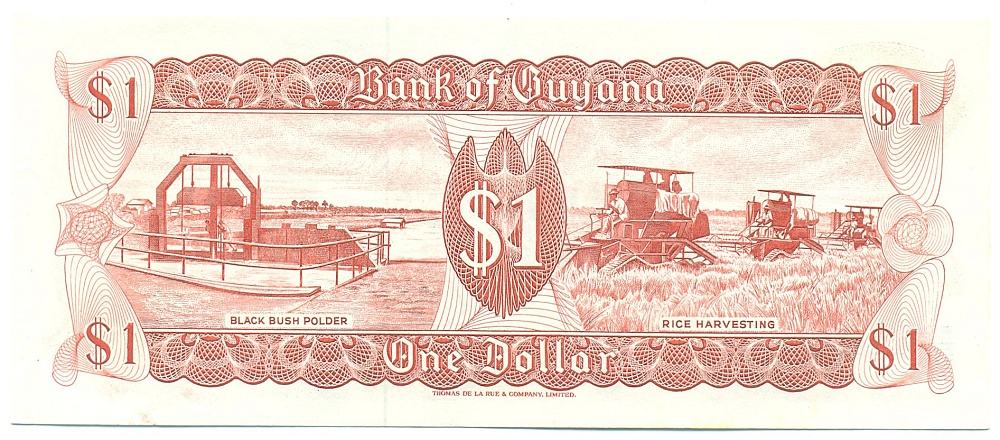 1 доллар 1992 года Гайана — Фото №2